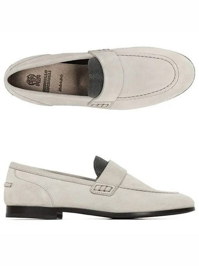 Monili Suede Penny Loafers Light Grey - BRUNELLO CUCINELLI - BALAAN 2