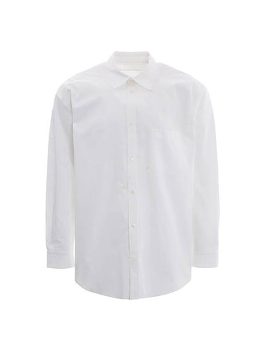 Logo Pocket Long Sleeve Shirt White - BALENCIAGA - BALAAN 1