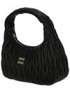 Wander Materasse Nappa Leather Hobo Bag Black - MIU MIU - BALAAN 4