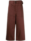 Belted Pocket Crop Pants  Brown - LEMAIRE - BALAAN 2