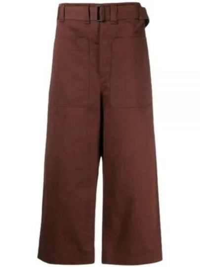 Belted Pocket Crop Pants  Brown - LEMAIRE - BALAAN 2