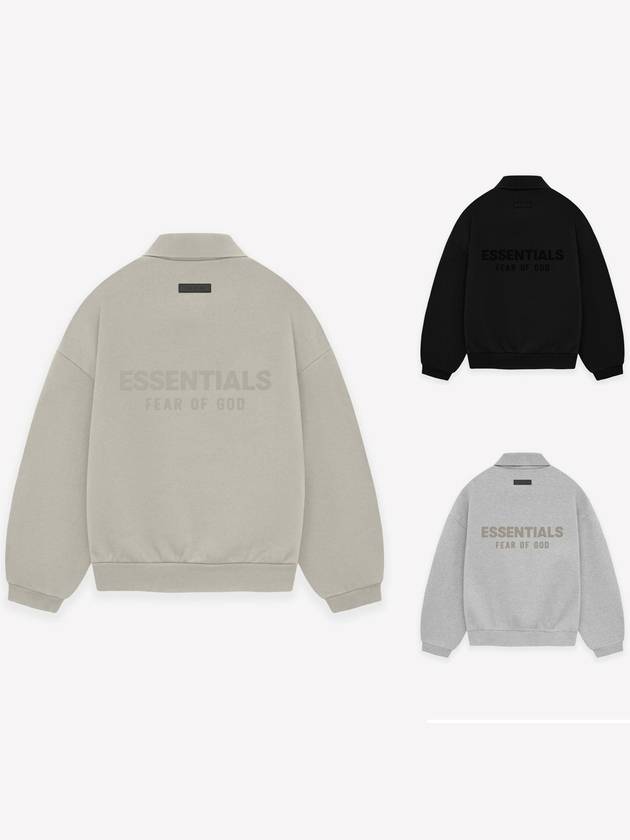 long sleeve polo sweatshirt thread jet black light heather gray - FEAR OF GOD ESSENTIALS - BALAAN 1