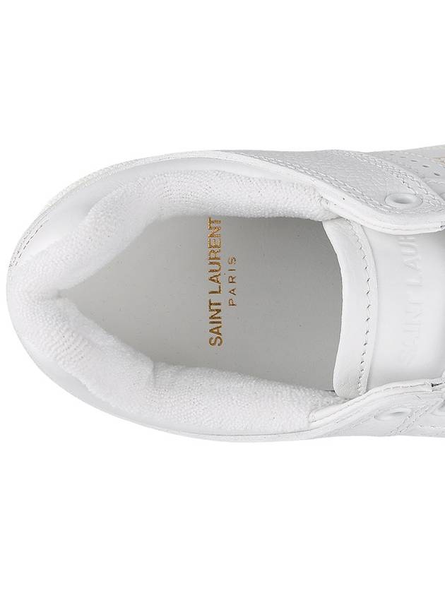 61 Cracked Leather Low Top Sneakers White - SAINT LAURENT - 9