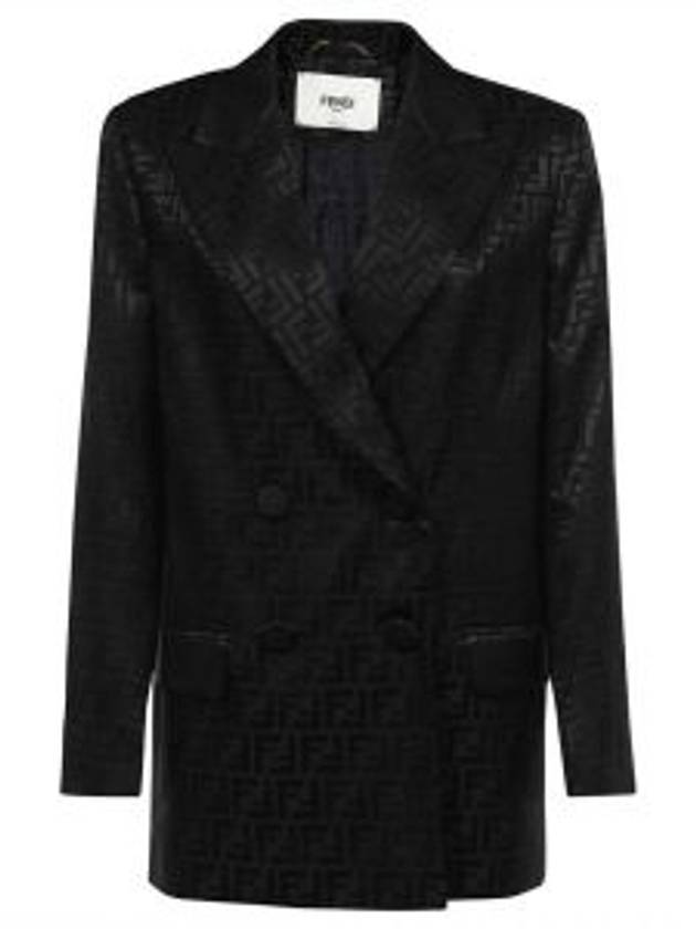 Logo Double Button Blazer Jacket Black - FENDI - BALAAN 2