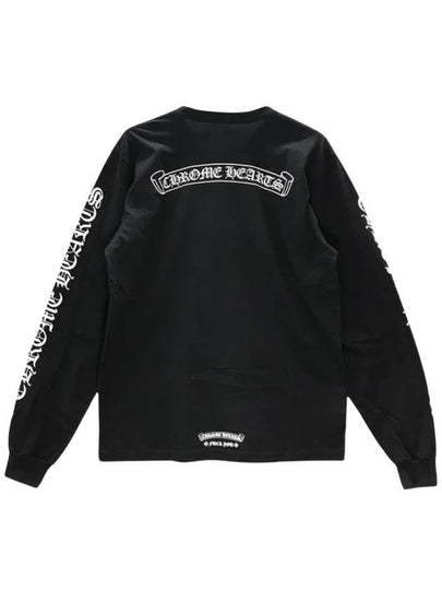 Scroll Logo Long Sleeve T Shirt Black - CHROME HEARTS - BALAAN 2