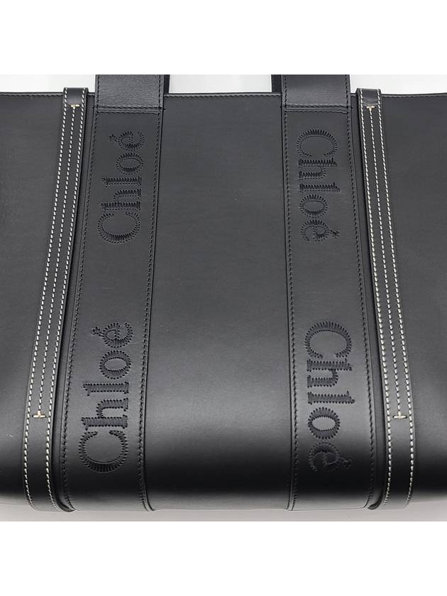 Woody Medium Tote Bag Black - CHLOE - BALAAN 8