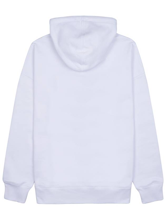 Paris France Oversized Organic Cotton Fleece Hoodie White - AMI - BALAAN 3