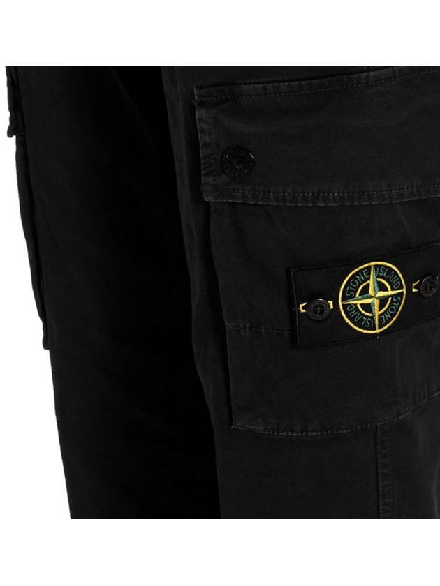 Wappen Patch Slim Fit Straight Pants Black - STONE ISLAND - BALAAN 6