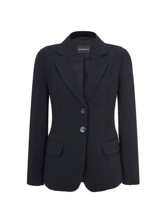 Women s Micro Diamond Textured Single Jacket Black - EMPORIO ARMANI - BALAAN 1