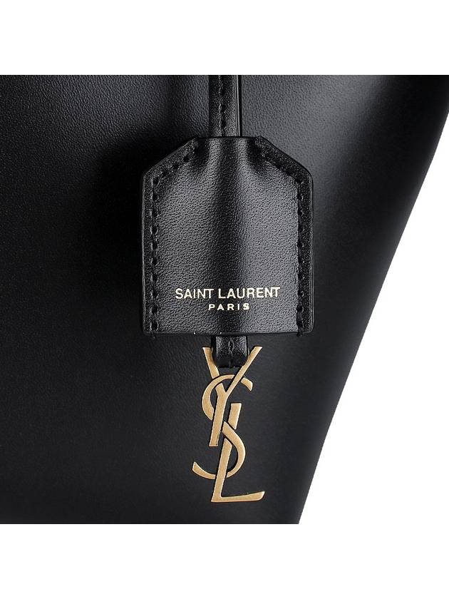 Toy Small Leather Shopping Box Tote Bag Black - SAINT LAURENT - BALAAN 10