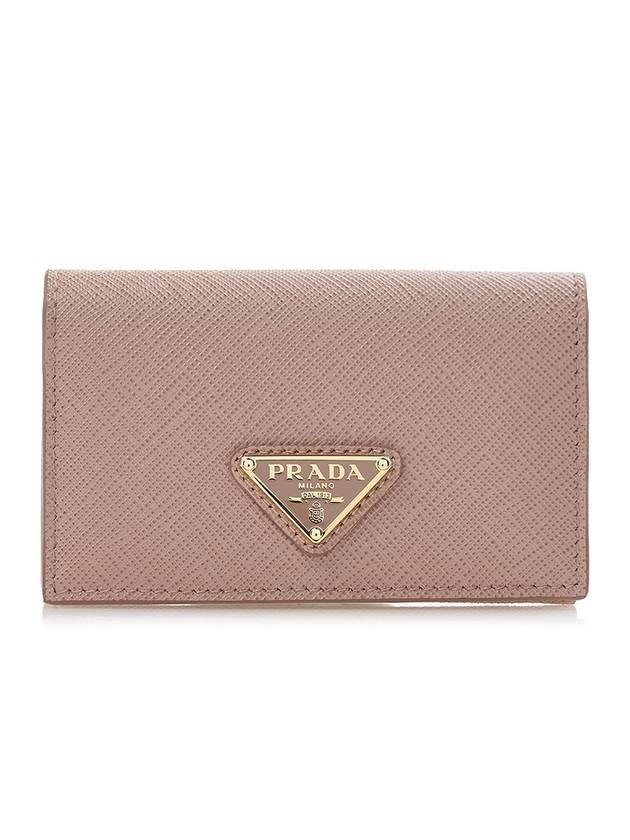 Saffiano Leather Card Wallet Pink - PRADA - BALAAN 1