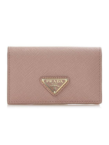 Saffiano Leather Card Wallet Pink - PRADA - BALAAN 1