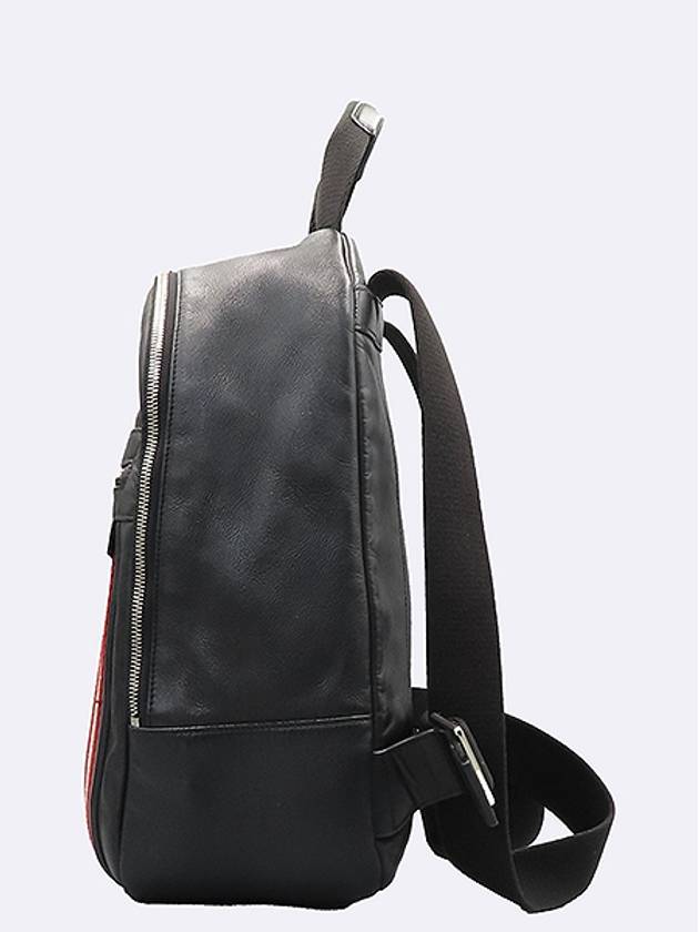 Bally black leather three stripe stitch backpack - BALLY - BALAAN 2