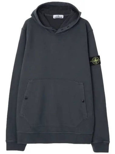 Brushed cotton fleece snap hoodie regular fit - STONE ISLAND - BALAAN 1