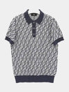 FF Wool Polo Shirt Blue - FENDI - BALAAN 2