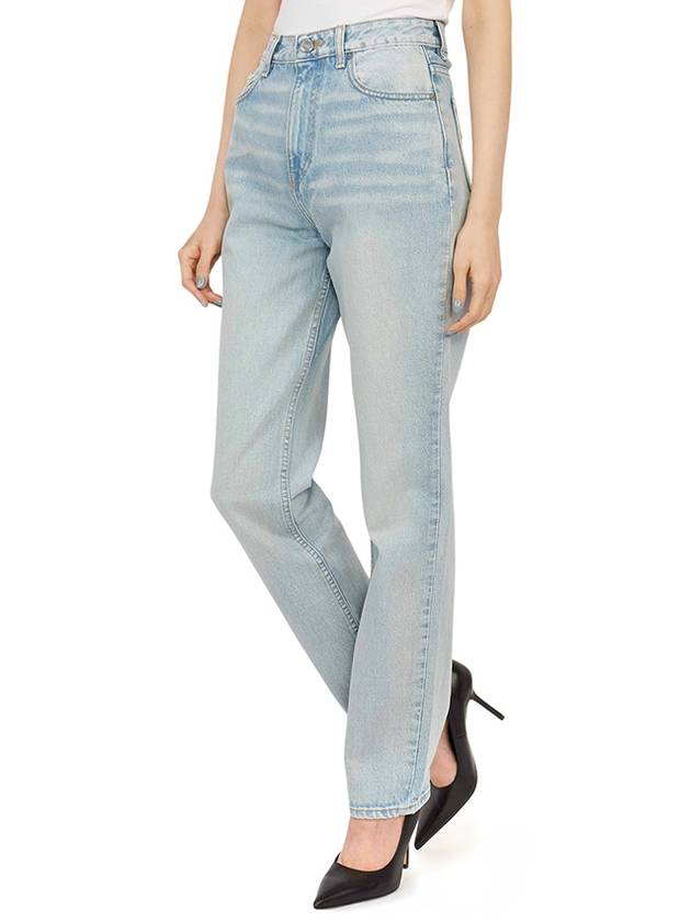 High Waist Straight Jeans Light Blue - GANNI - BALAAN 8