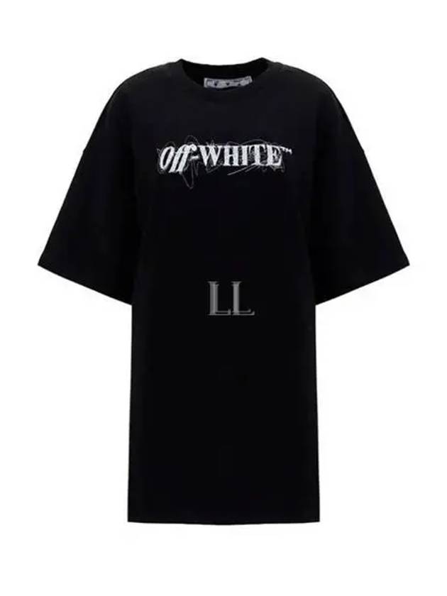 Pen Logo Print Dress Short Sleeve T-Shirt Black - OFF WHITE - BALAAN 2