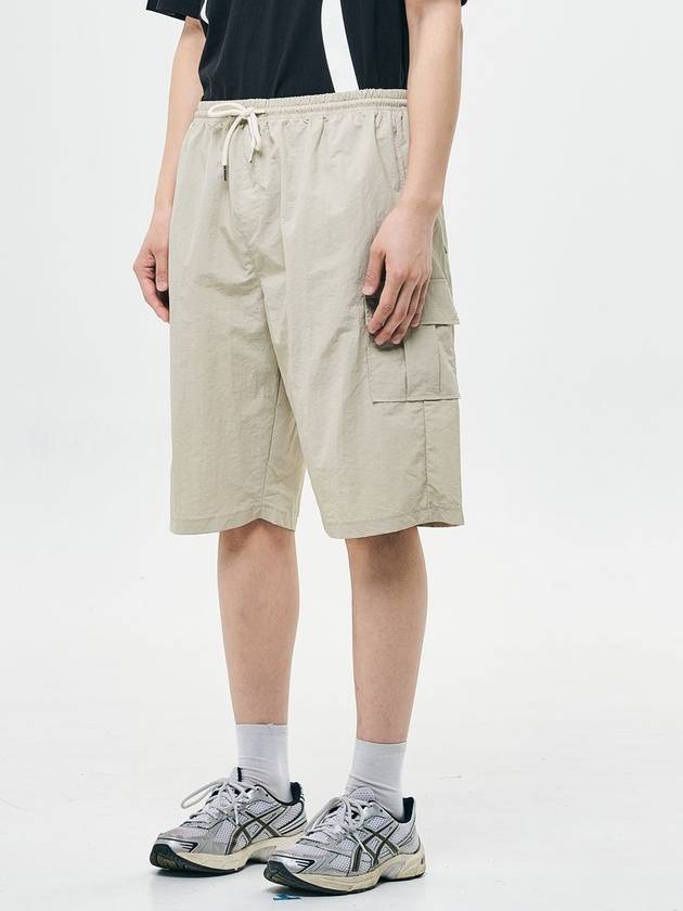 Mark Wide Nylon Half Pants BEIGE - GRAYBLVD - BALAAN 1