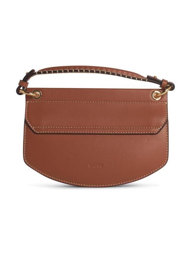 Ganni 'Apo-G' Brown Leather Bag - GANNI - BALAAN 3