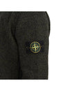 Loose Fit Crew Neck Wool Knit Top Black - STONE ISLAND - BALAAN 9