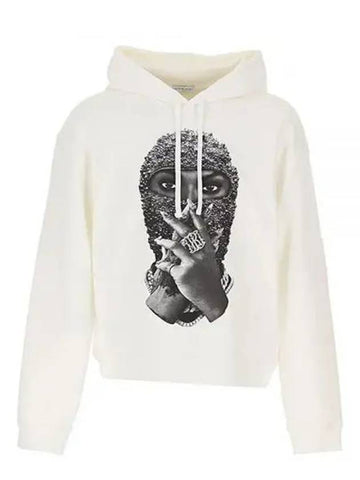 Pearl Mask Graphic Printing Hooded Sweatshirt Off White Men s Hoodie 239089 - IH NOM UH NIT - BALAAN 1