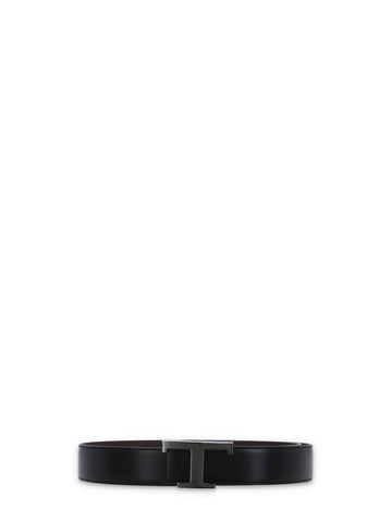 T Timeless Logo Leather Belt Black - TOD'S - BALAAN 1