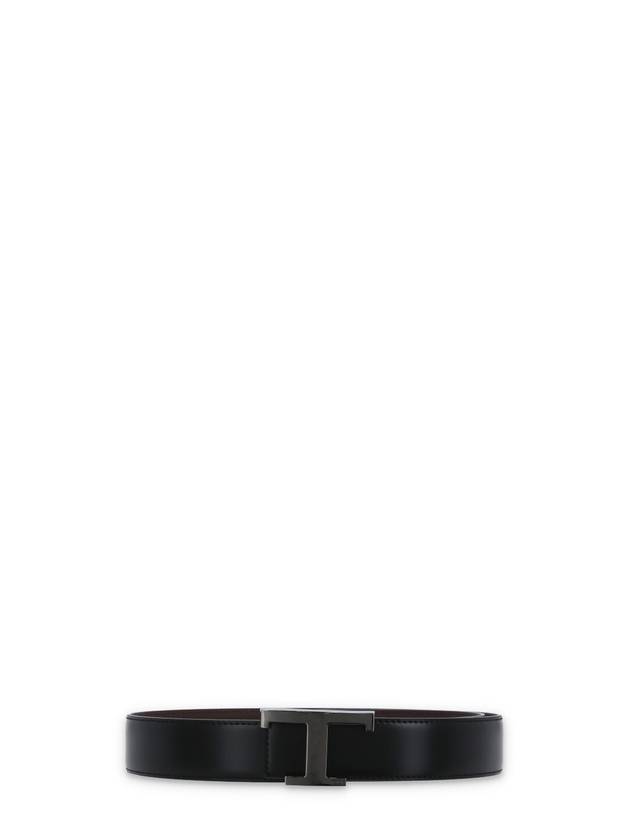 T Timeless Logo Leather Belt Black - TOD'S - BALAAN 1