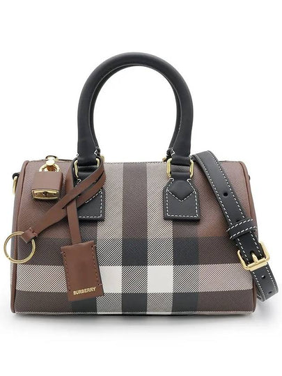 Checke Zipper Small Tote Bag Dark Brown - BURBERRY - BALAAN 2