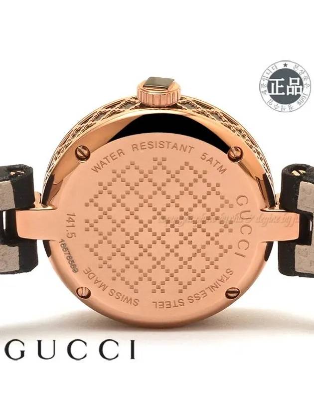 Women's Diamantissima Leather Watch Black - GUCCI - BALAAN 3