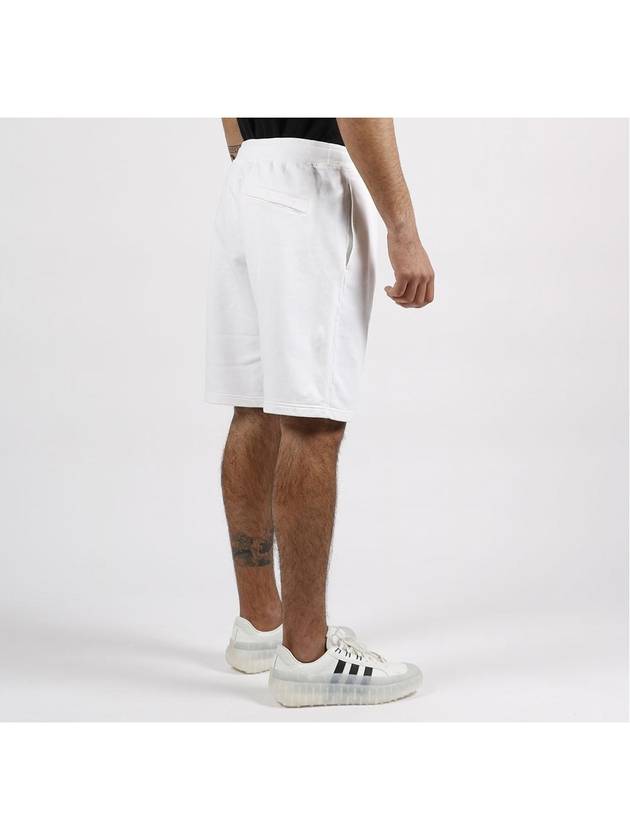 Waffen Patch  Fleece Bermuda Shorts White - STONE ISLAND - BALAAN 5