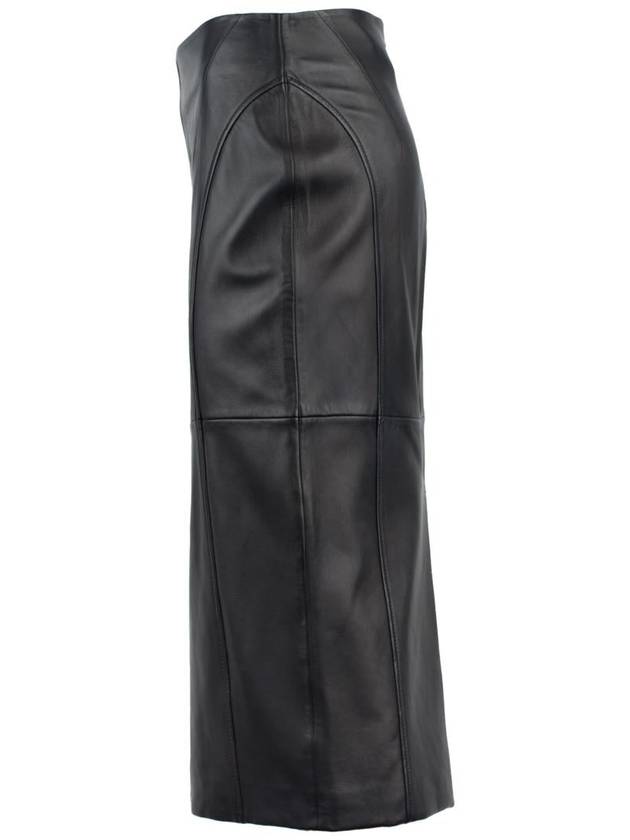 Max Mara Black Leather Skirt - MAX MARA - BALAAN 3