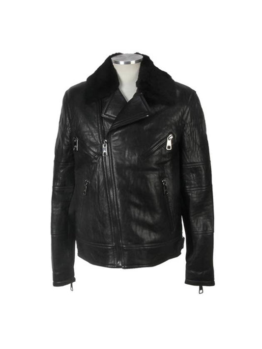 Men's 11th Anniversary Leather Biker Jacket Black - NEIL BARRETT - BALAAN 1