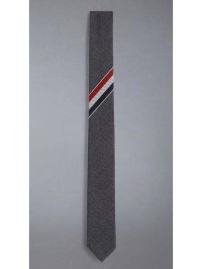 Three-Line Engineer Stripe Wool  Neck Tie Dark Grey - THOM BROWNE - BALAAN 2