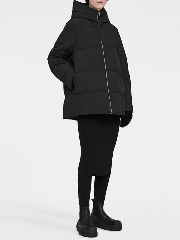 Zipper Quilted Hood Down Padding Black - JIL SANDER - BALAAN 4