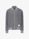 Fleece Stripe Wool Bomber Jacket Light Grey - THOM BROWNE - BALAAN 3