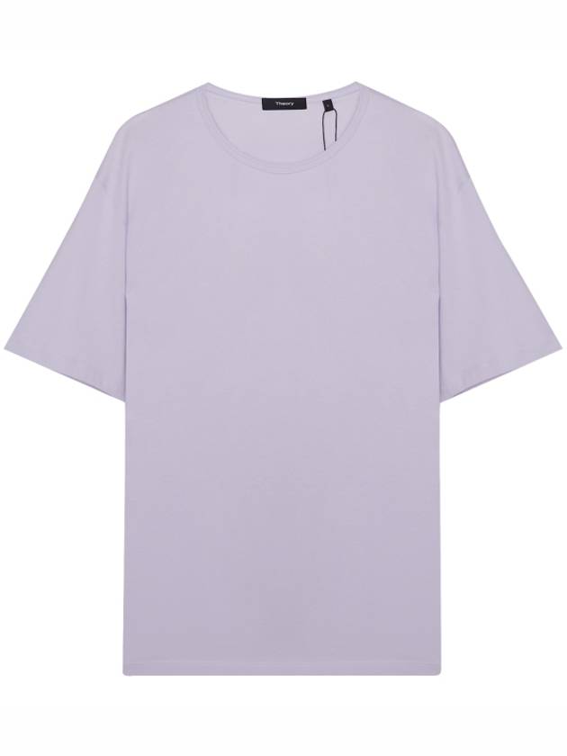 Free Size Lux Cotton Jersey Short Sleeve T-Shirt Light Purple - THEORY - BALAAN.