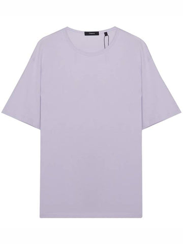 Free Size Lux Cotton Jersey Short Sleeve T-Shirt Light Purple - THEORY - BALAAN.