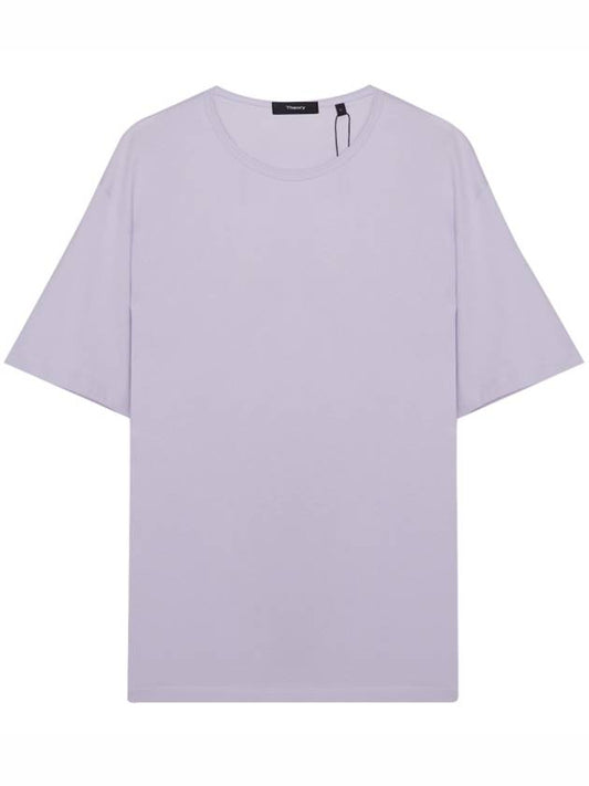Free Size Lux Cotton Jersey Short Sleeve T-Shirt Light Purple - THEORY - BALAAN.