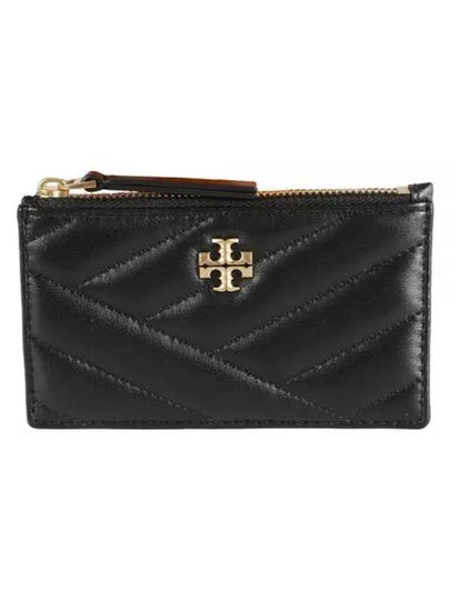 Kira Chevron Zipper Card Wallet Black - TORY BURCH - BALAAN 2