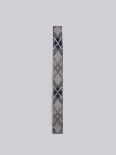 Tartan Jacquard Silk Knit Tie Medium Grey - THOM BROWNE - BALAAN 1