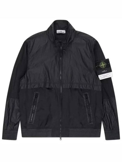 Logo Patch Recycled Nylon Track Jacket Black - STONE ISLAND - BALAAN 2