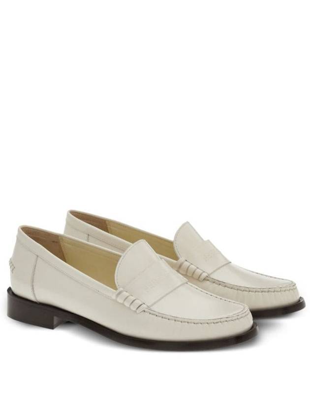 Logo Leather Loafers White - SALVATORE FERRAGAMO - BALAAN 3