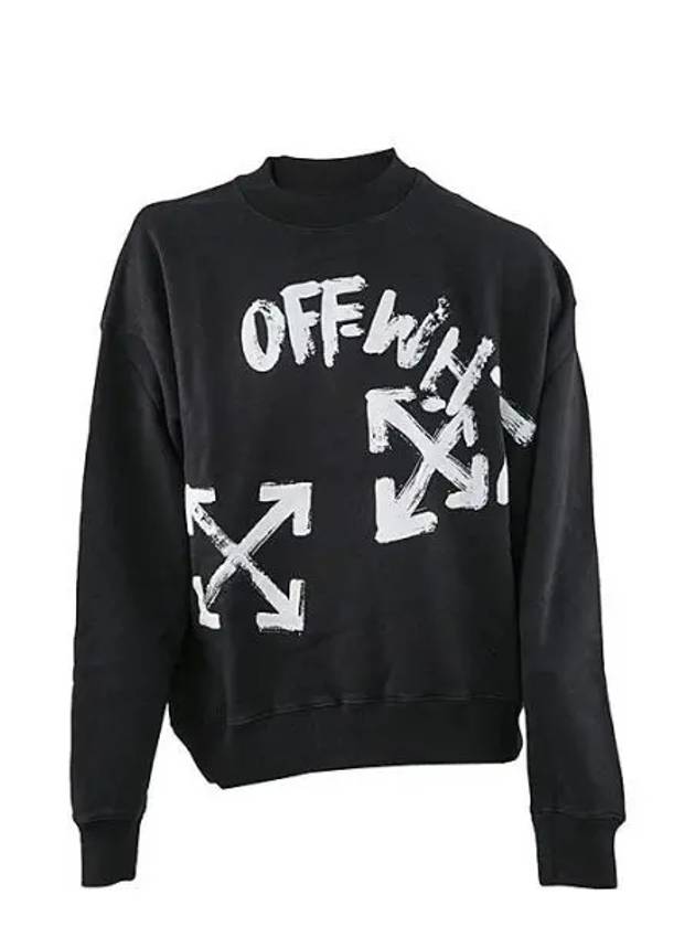 Logo Paint Script Sweatshirt Black - OFF WHITE - BALAAN 2