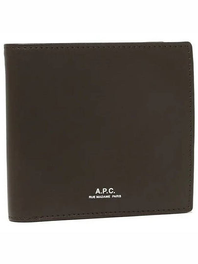 London Bill Fold Logo Half Wallet Dark Brown - A.P.C. - BALAAN 2