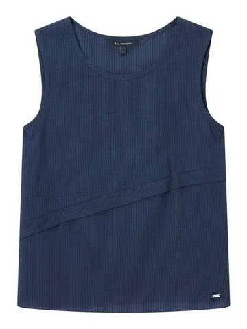 Women s seersucker mini frill tank top navy 271701 - ARMANI EXCHANGE - BALAAN 1