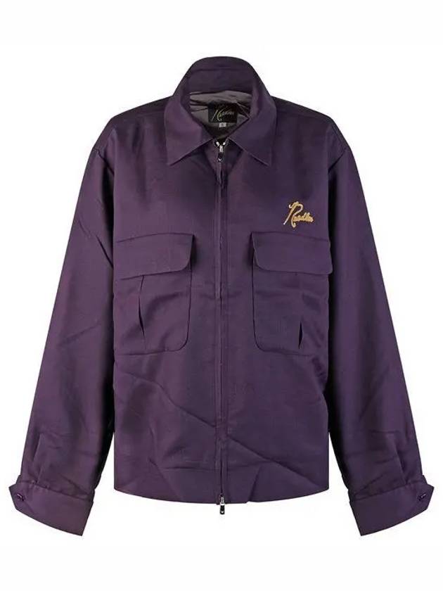 MR196 PURPLE logo embroidered gabardine sports jacket　 998490 - NEEDLES - BALAAN 1