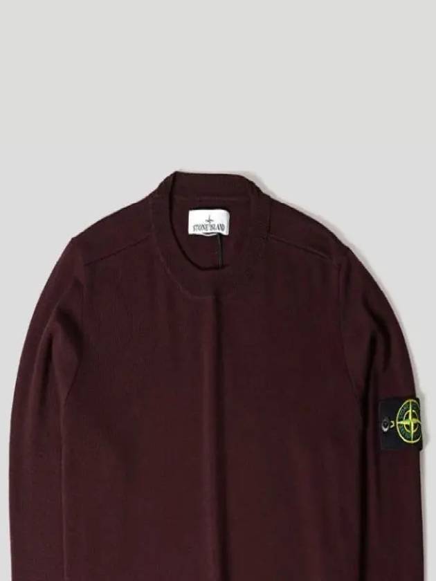 Patch crew neck burgundy kids knit 7316512A5 V0011 - STONE ISLAND - BALAAN 4