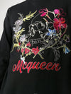 Men's Floral Embroidery Sweatshirt Black - ALEXANDER MCQUEEN - BALAAN 7