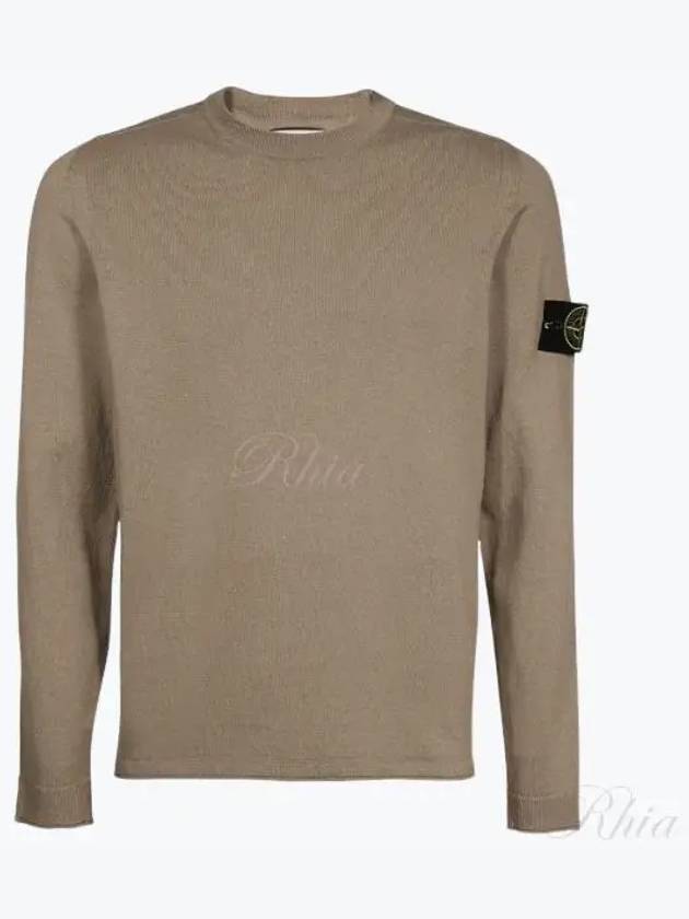 Wappen Patch Crew Neck Cotton Knit Top Grey - STONE ISLAND - BALAAN 2