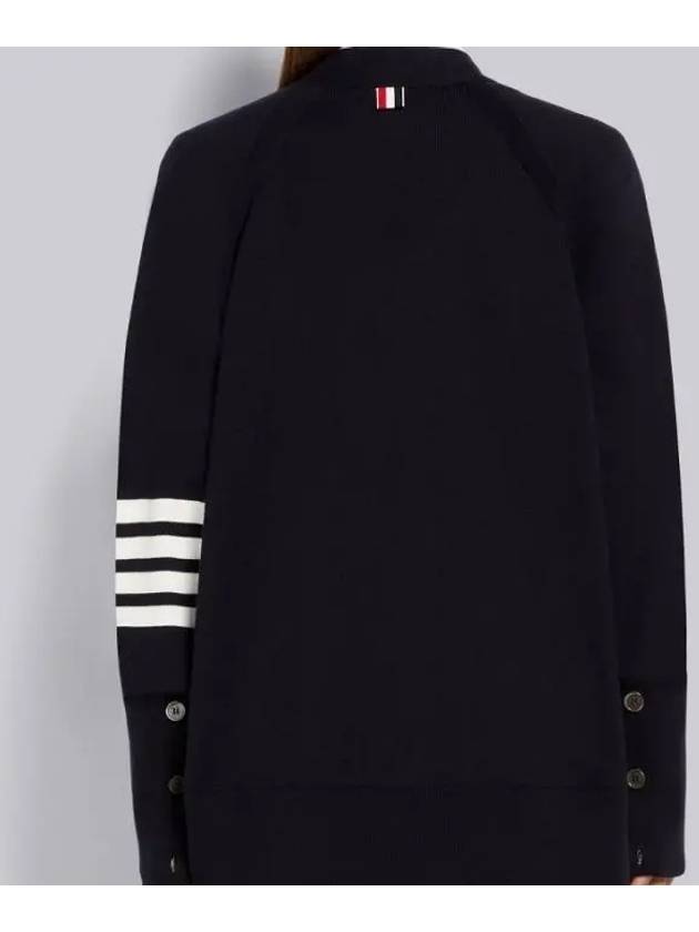 Stitched Cotton 4 Bar Cardigan Navy - THOM BROWNE - BALAAN 7